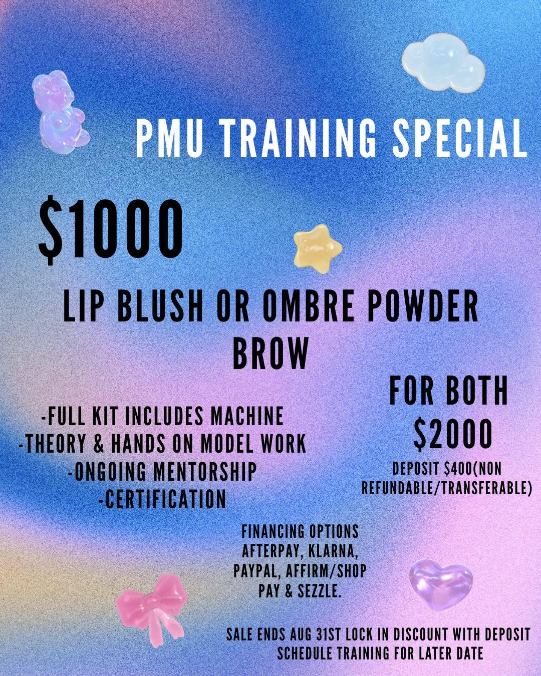 PMU Training Special(ends Aug 31)