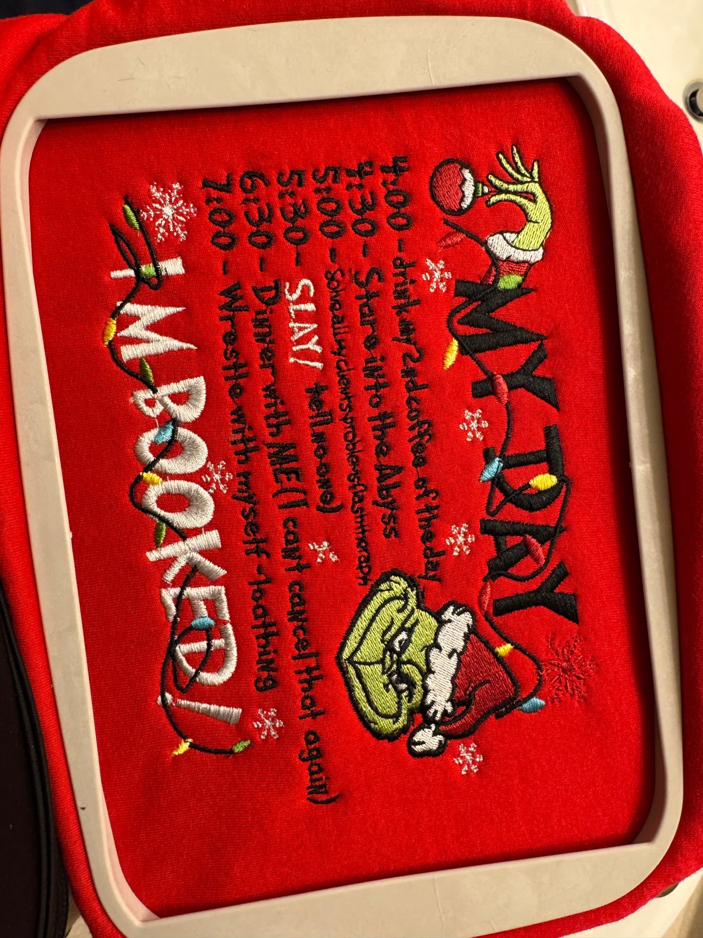 I’m booked Grinch Sweater(Lash Artist)