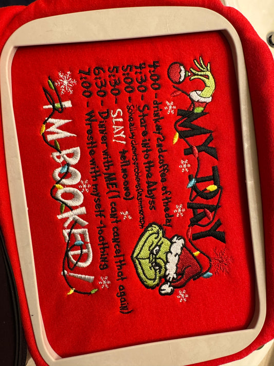 I’m booked Grinch Sweater(Lash Artist)