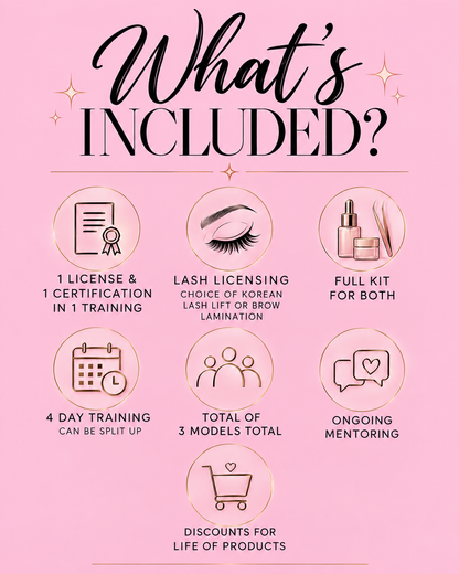 Lash Licensing & KLL or Brow Lamination Training