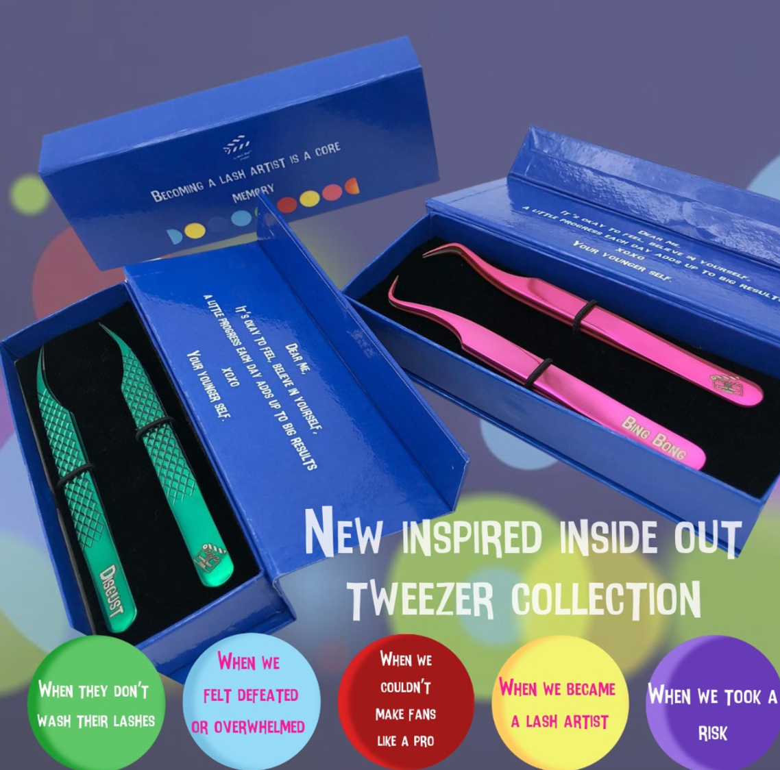 Becoming a lash artist tweezer collection(inside out inspired)